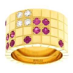 Cartier Ruby Diamond Gold “Lanieres” Ring