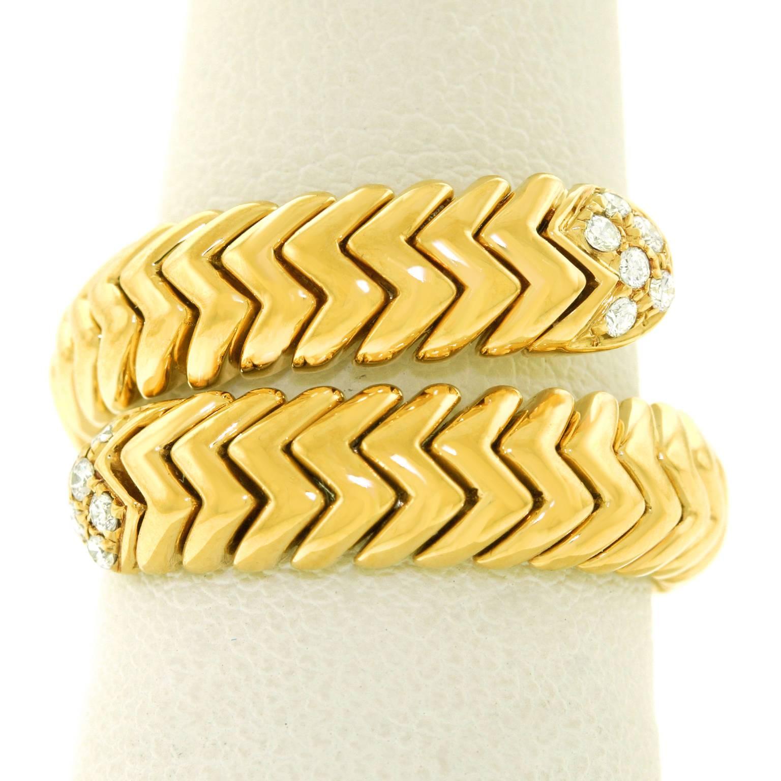 Bulgari “Spiga” Diamond-Set Snake Ring 4