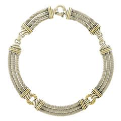 David Yurman Early Sterling Gold Necklace