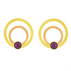 1940s Tiffany & Co. Retro Amethyst Two Color Gold Earrings