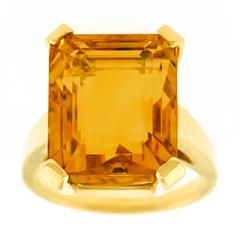 Fabulous Art Deco 14 Carat Citrine and Gold Ring