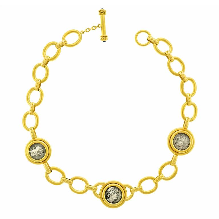 Elizabeth Locke Ancient Coin Gold Necklace at 1stDibs