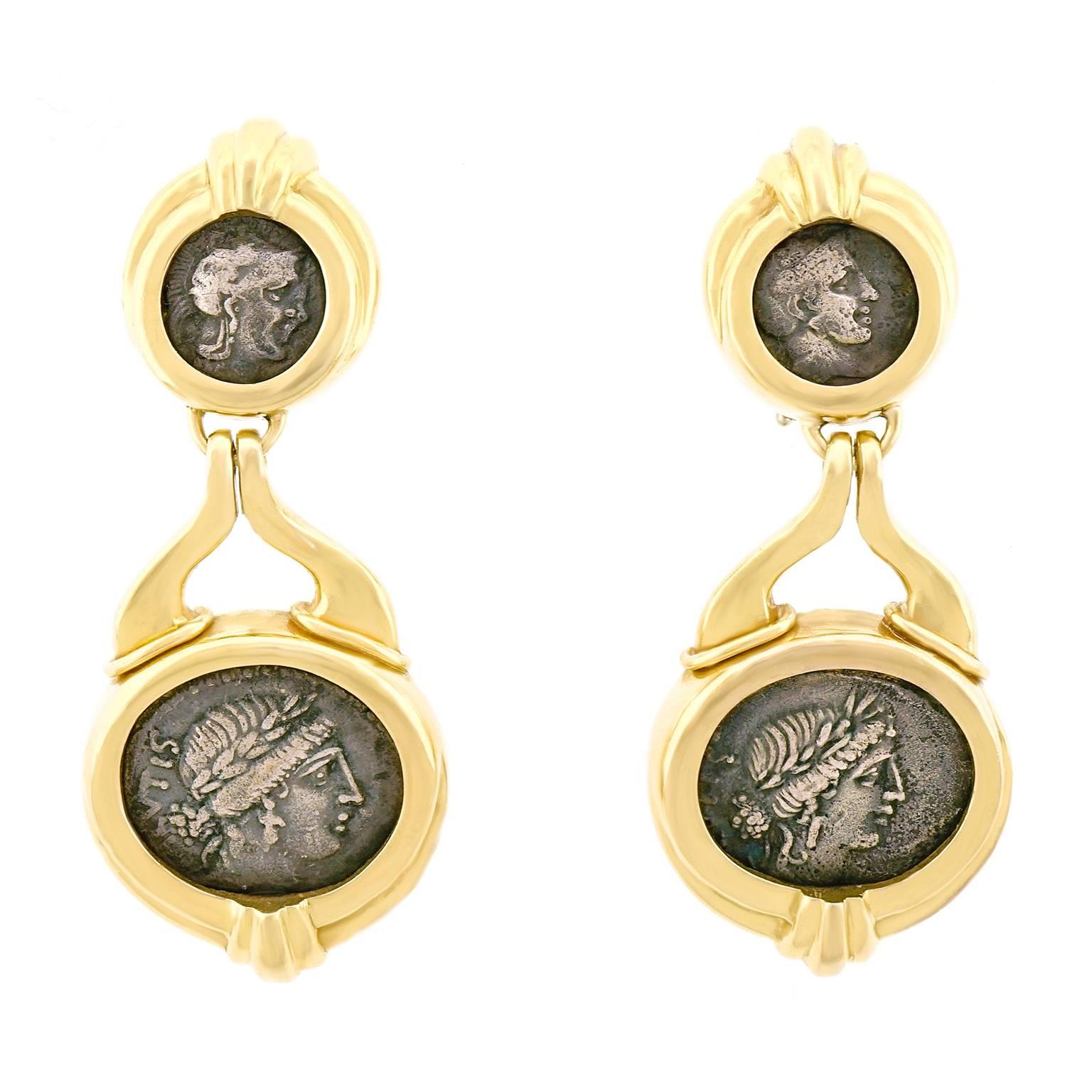 Trabert and Hoeffer Ancient Coin Earrings