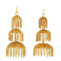 Antique Anglo-Indian Gold Chandelier Earrings 5