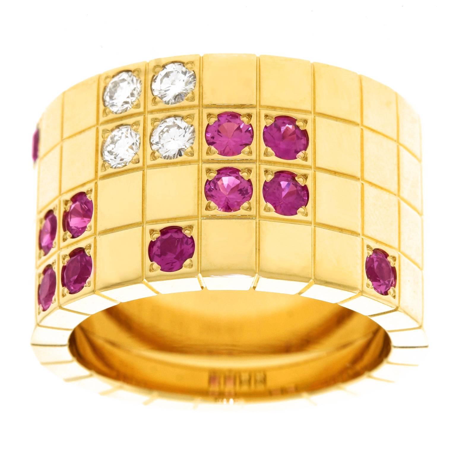 Cartier Lanieres Sapphire Diamond Gold Ring