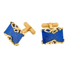 Gilbert Albert Lapis-set Gold Cufflinks