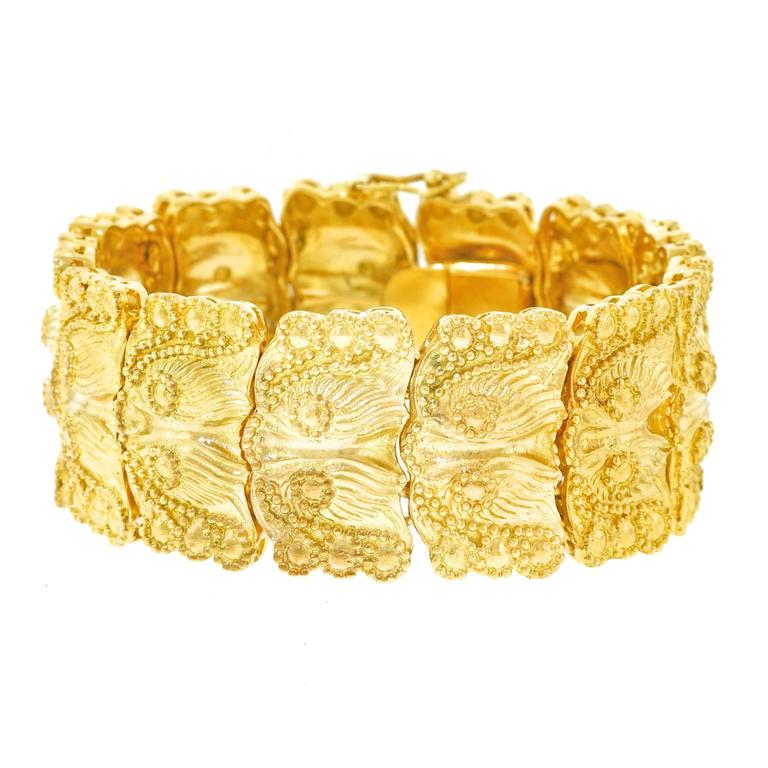 Fabulous Sixties OrganoChic Gold Bracelet For Sale at 1stDibs