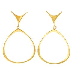Fabulous Modernist Gold Hoop Earrings by Ed Wiener