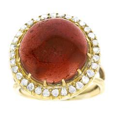Antique Garnet & Diamond Gold Ring 2