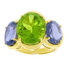 Peridot Iolite Gold Ring 12