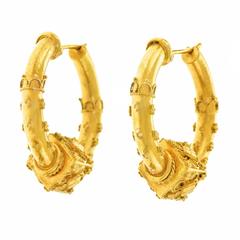 Antique Victorian Gold Hoop Earrings