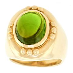 Neoclassical Green Tourmaline Ring