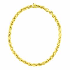 Vintage Italian Yellow Gold Rollo Link Necklace