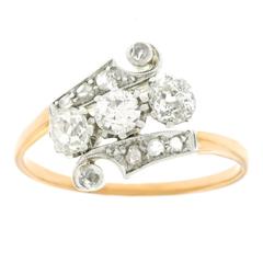 1920s Art Deco Diamond Gold and Platinum Ring 12