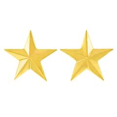 Bold 1980s Gold Star Earrings 4