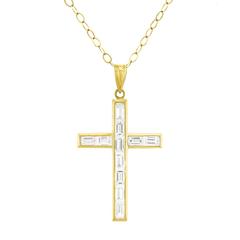 Diamond-Set Yellow Gold Cross