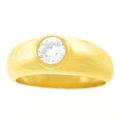 Gypsy Set Gold Ring .60 Carat Diamond