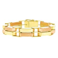 Brilliantly Modern Retro Rose and Yellow Gold Bracelet 7
