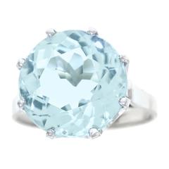 13 Carat Aquamarine Gold Ring, 1950s