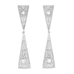 1960s Diamond and Platinum Earrings