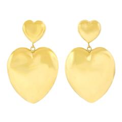 Fabulous Italian Gold Heart Earrings 11