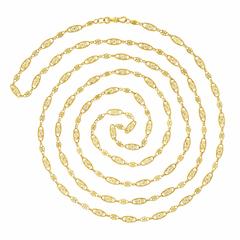 Antique French Filigree Gold Necklace