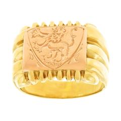 Antique Gold Signet Ring 8