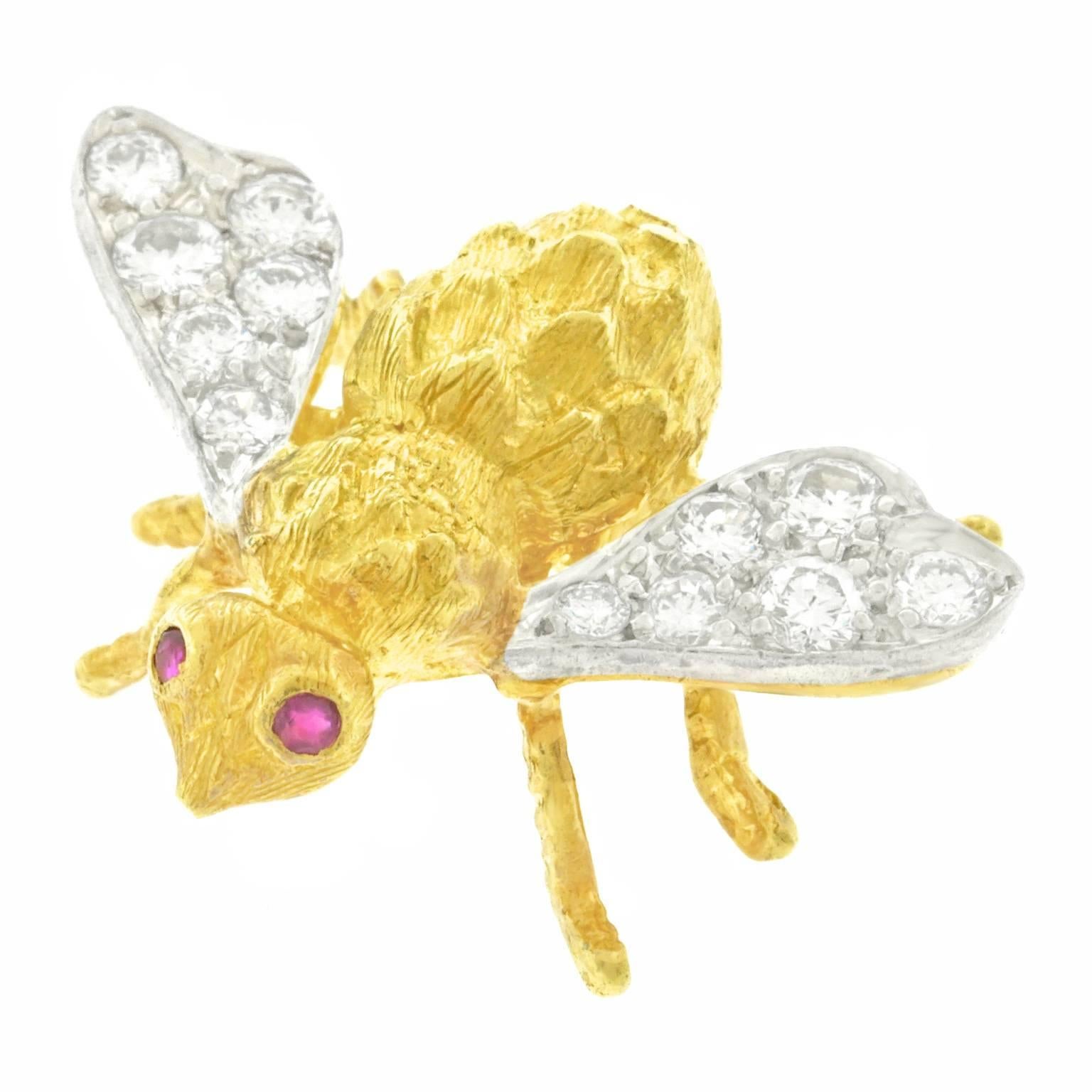 Herbert Rosenthal Diamond Set Gold Bee Pin