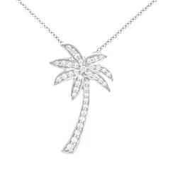 Tiffany & Co. Diamond-Set Palm Tree Platinum Pendant