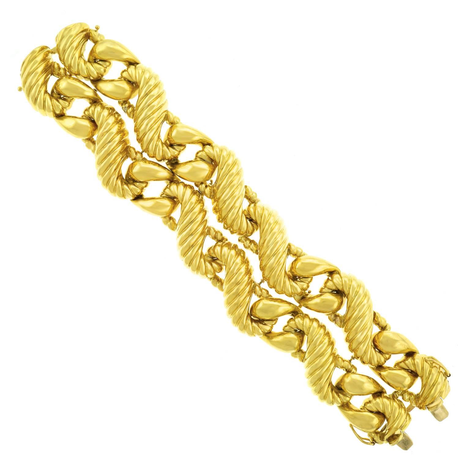 Fabulous 1970s Chunky Italian Gold Bracelet