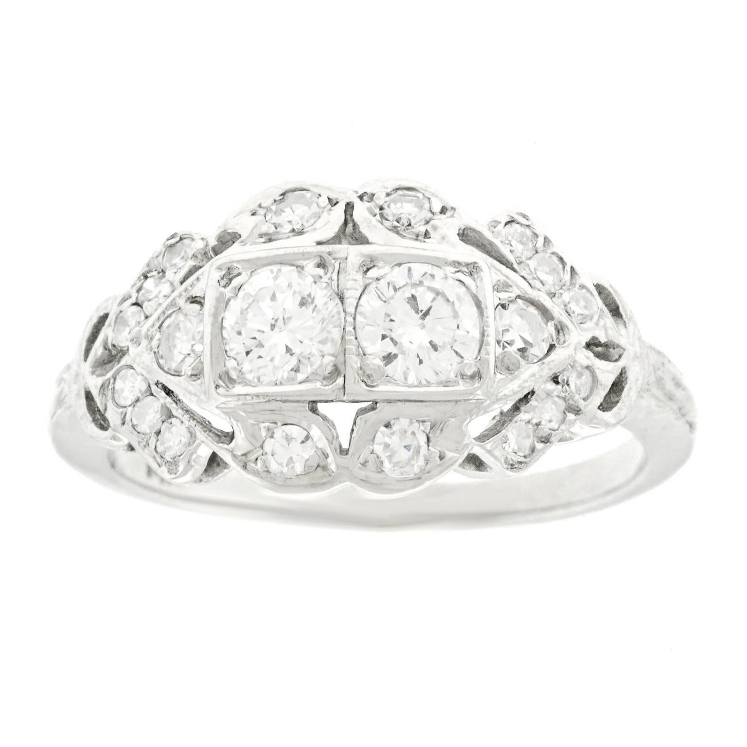 Art Deco Diamond-Set White Gold Ring