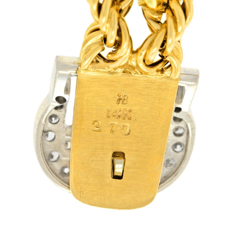 Women's Hammerman Bros. Diamond Gold Buckle Bracelet