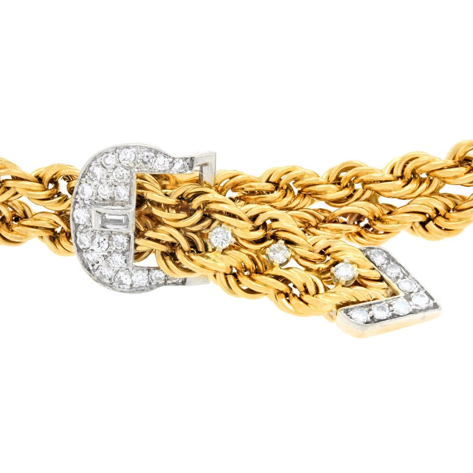 Hammerman Bros. Diamond Gold Buckle Bracelet 3