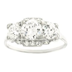 Art Deco Diamond-Set Platinum Ring, GIA 8