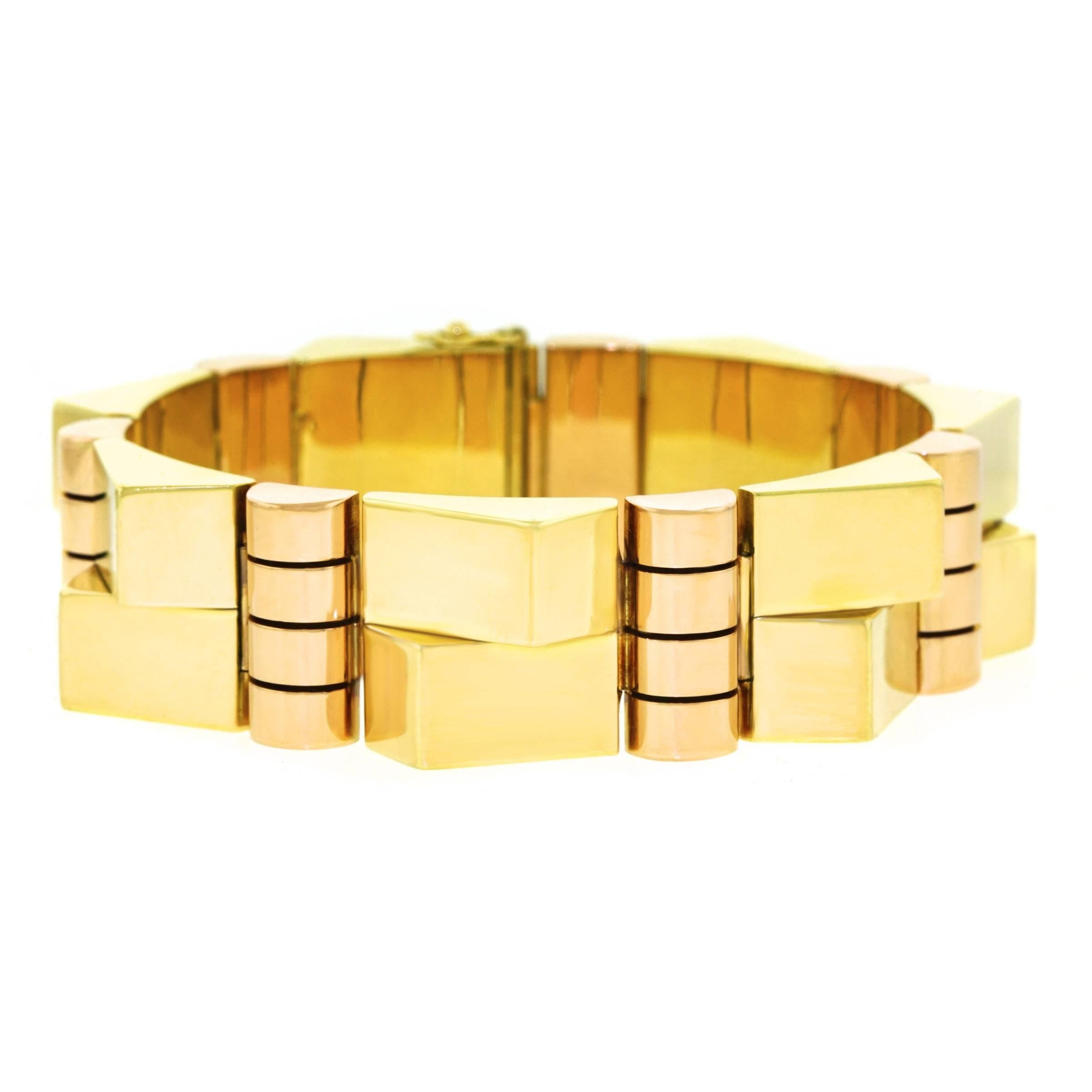 Incredible French Art Deco Gold Bracelet