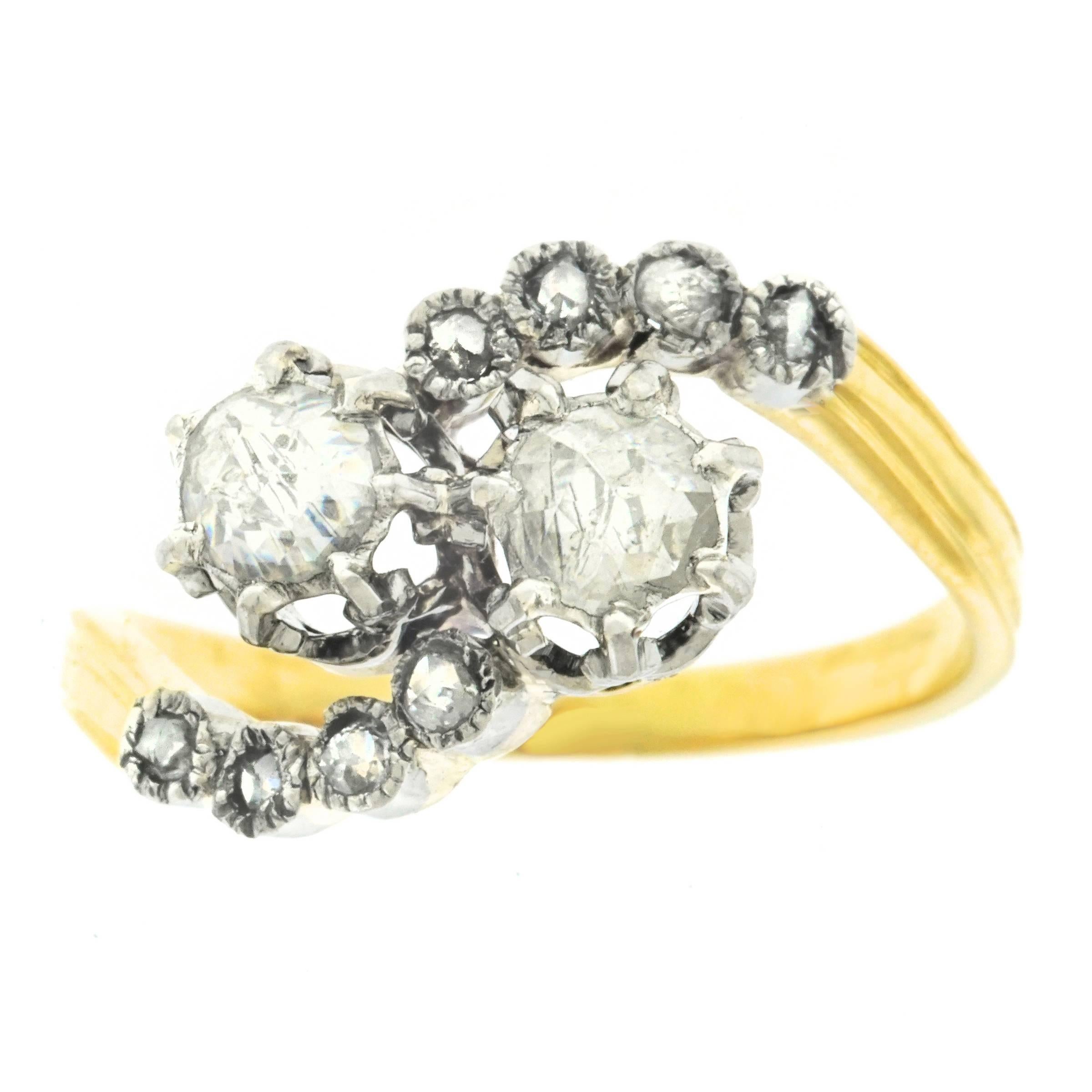 French Art Deco Diamond-Set Gold Ring