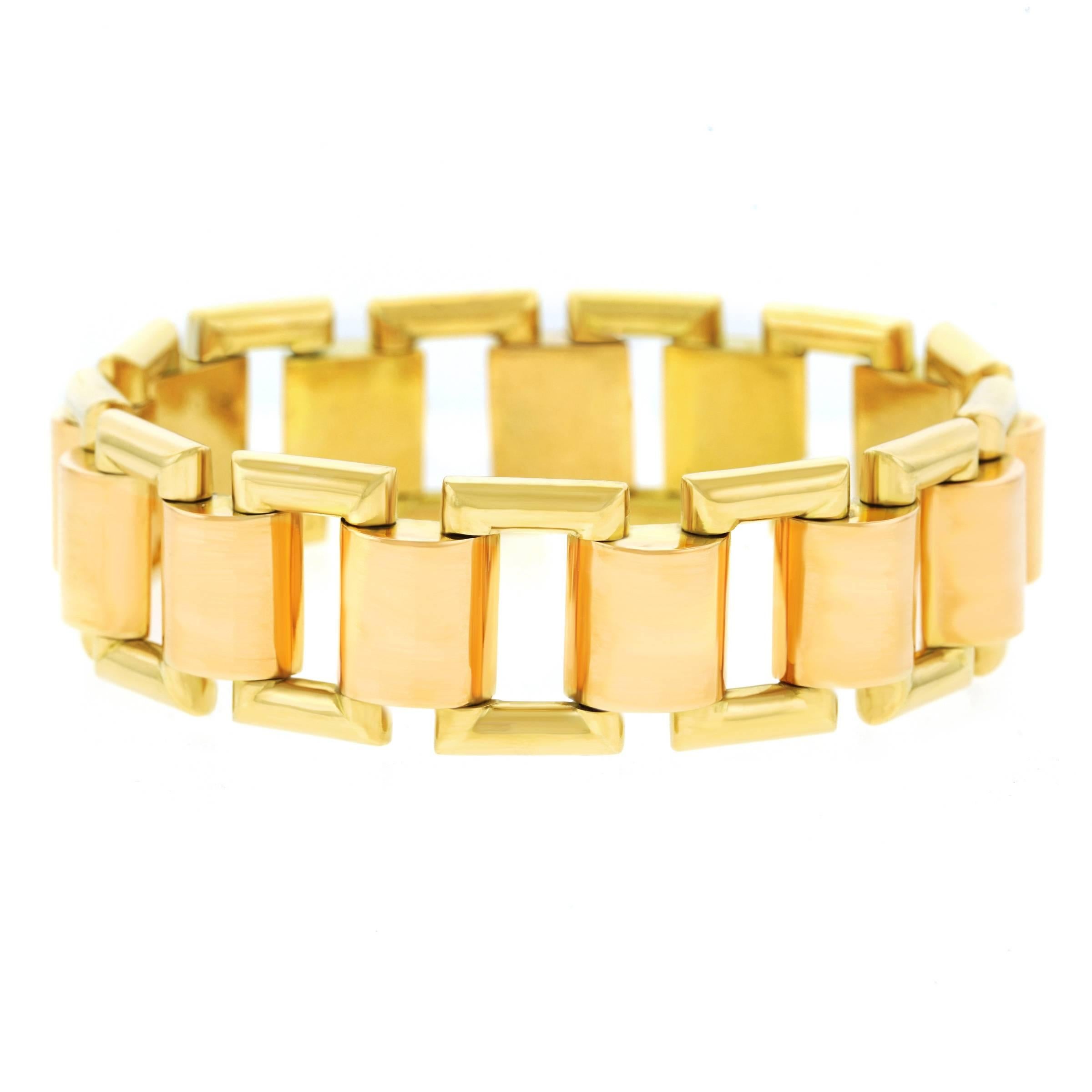 French Art Deco Gold Bracelet