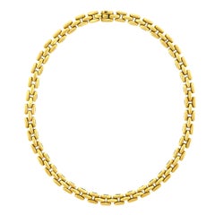 Retro Cartier Panther Link Gold Necklace