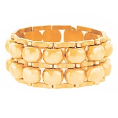 Art Deco Wide Gold Bracelet 10