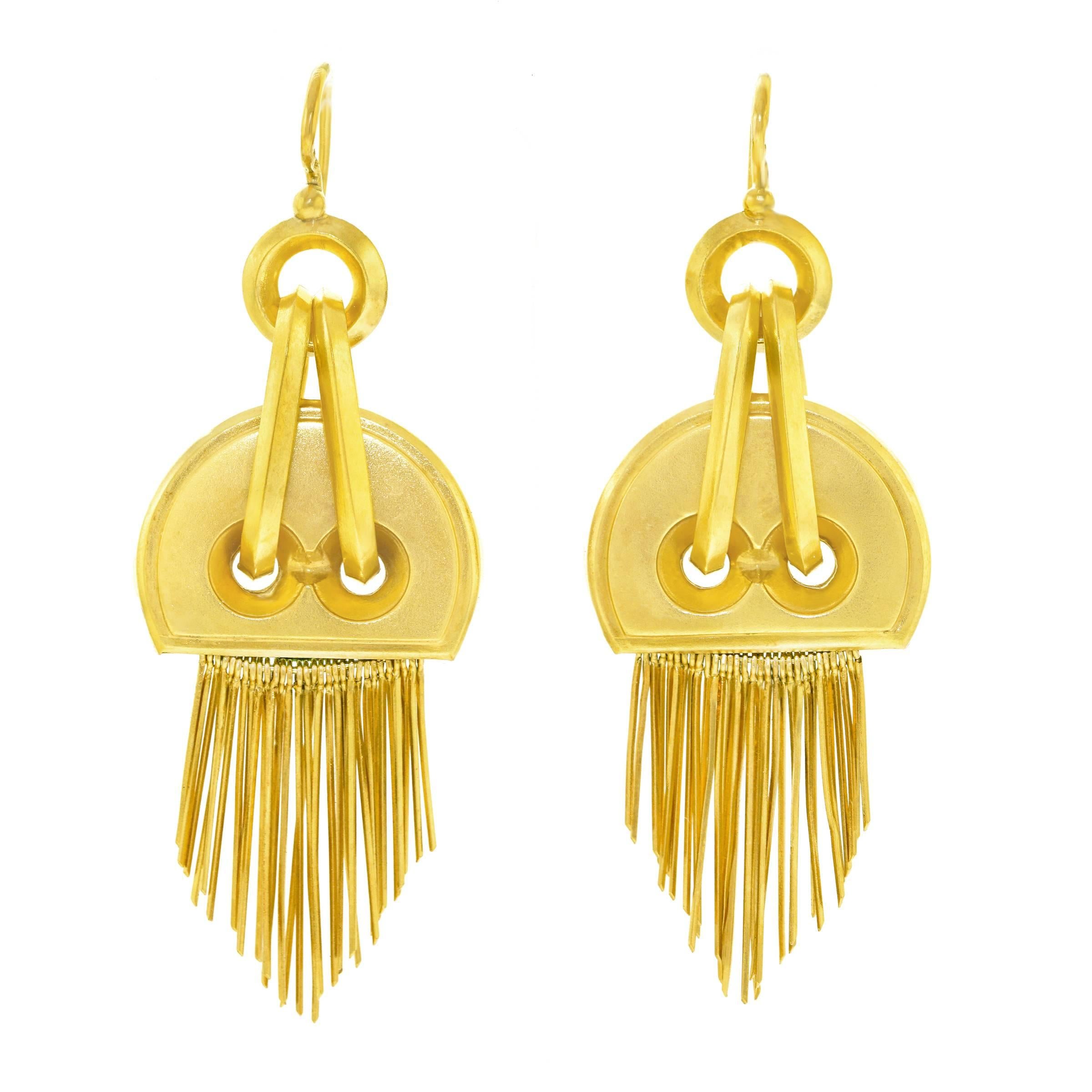 Antique French Gold Chandelier Earrings