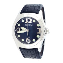 Corum Stainless Steel Large Black Bubble Quartz Wristwatch