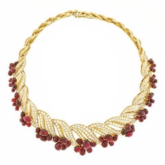 Magnificent Adler No-Heat Ruby and Diamond Gold Necklace