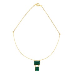 Modernist French Malachite Gold Necklace 2