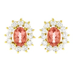 Natural Topaz Diamond Gold Earrings 12