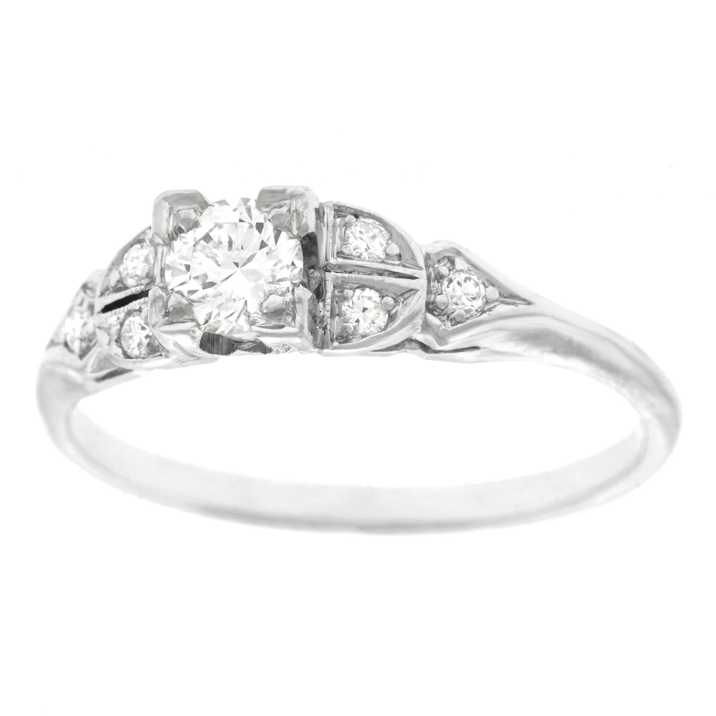 Art Deco Diamond set Platinum Engagement Ring