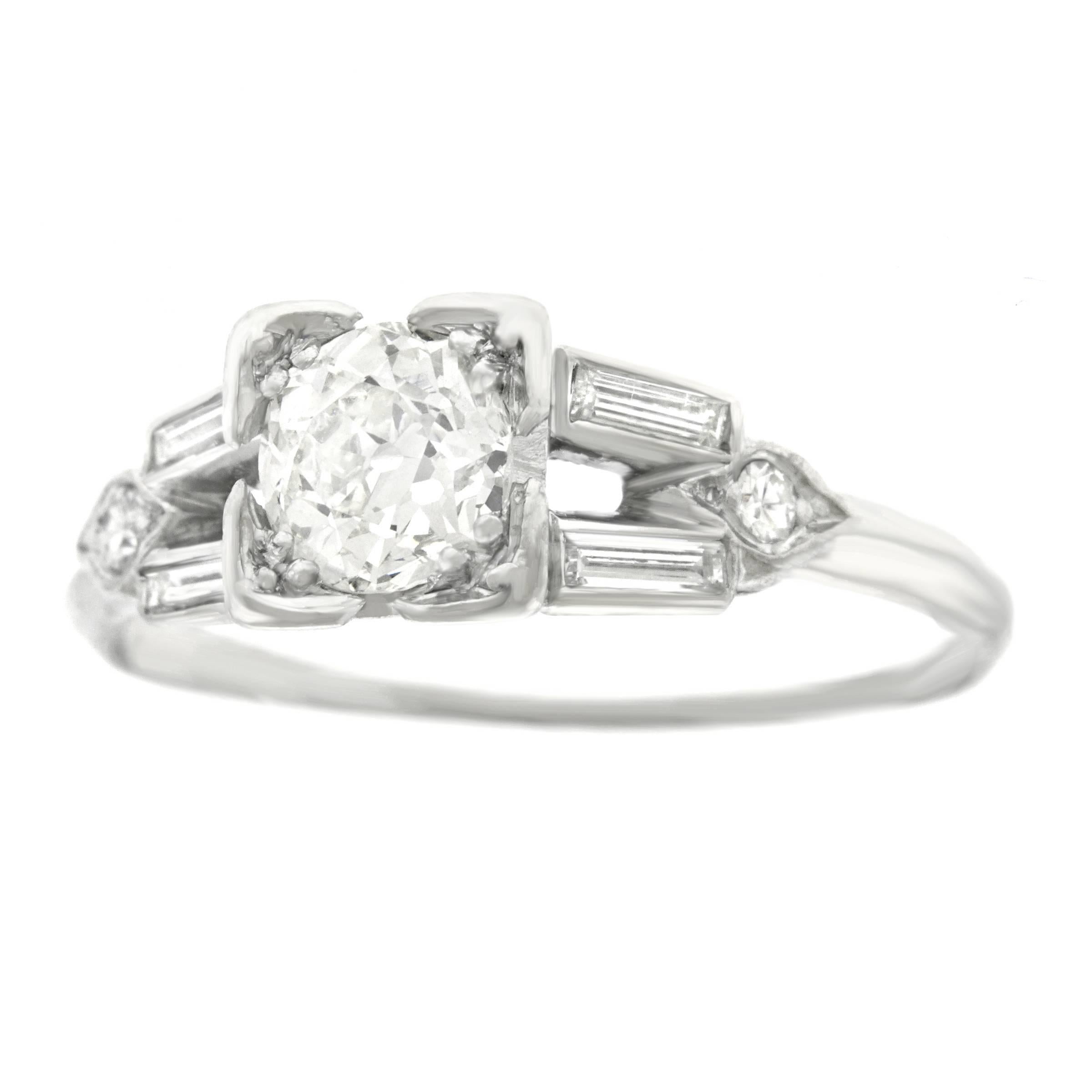 Art Deco Diamond Set Platinum Engagement Ring