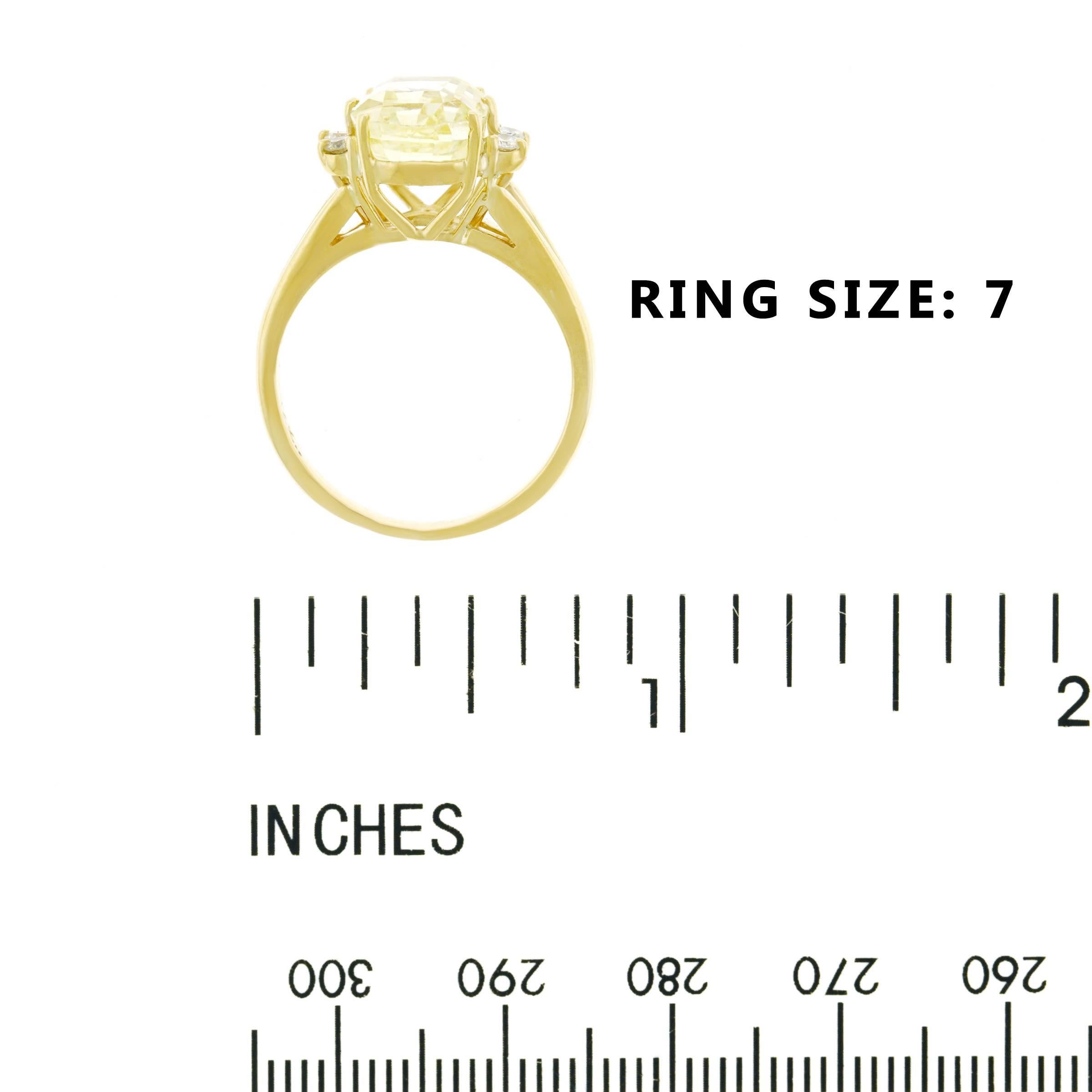 Yellow Sapphire and Diamond Gold Ring 2