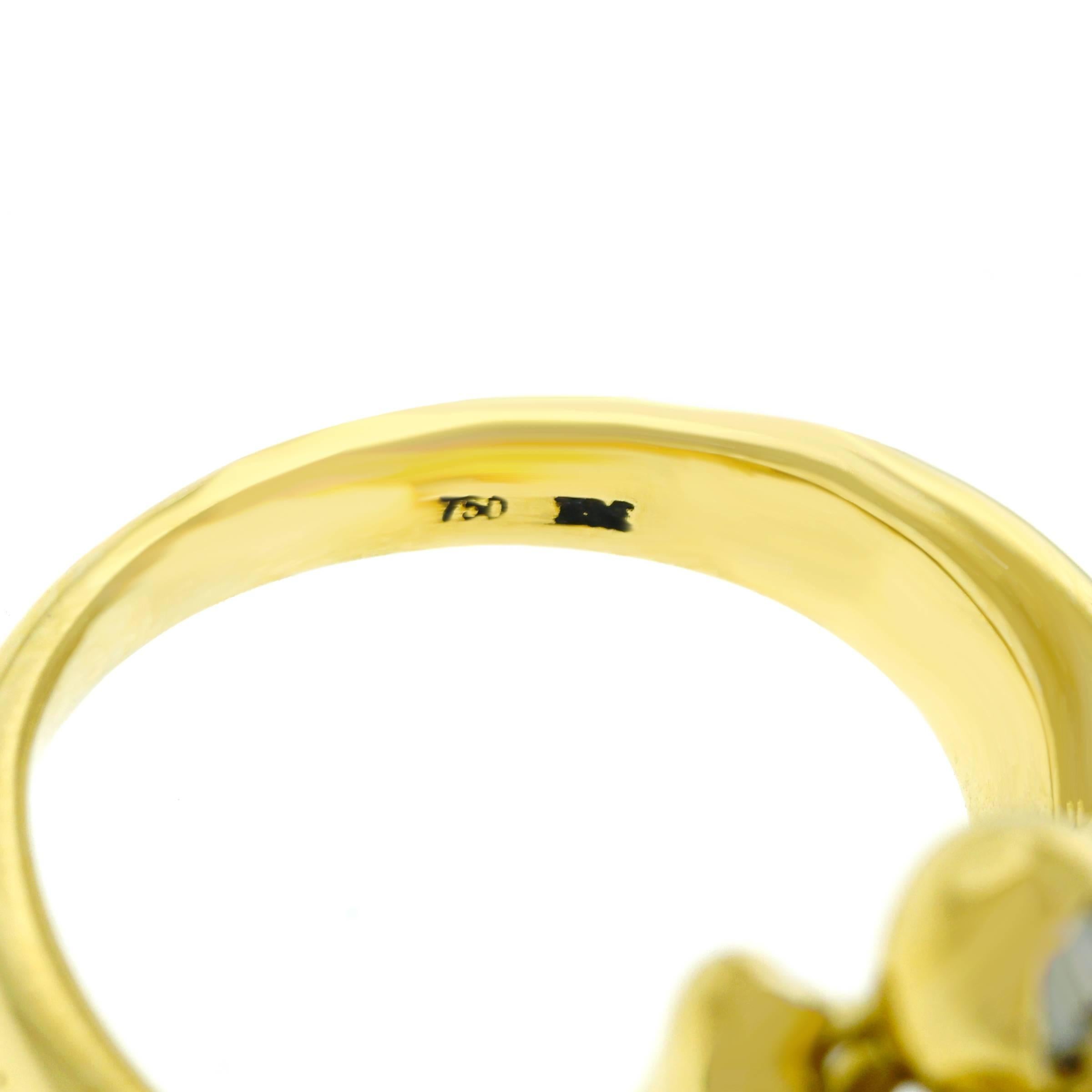 Women's or Men's Meister Modernist Lapis and Diamond Set Gold Ring