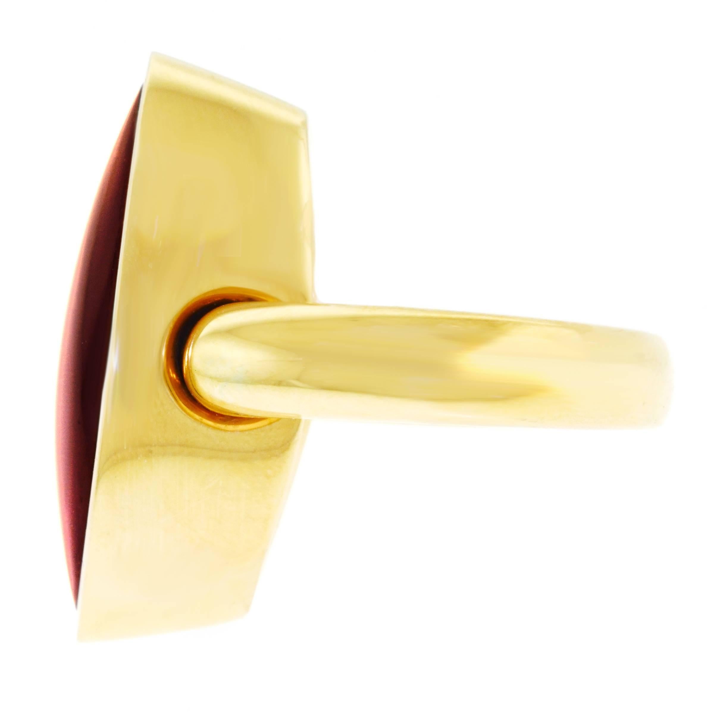 Vhernier Modernist Garnet Set Gold Ring 3