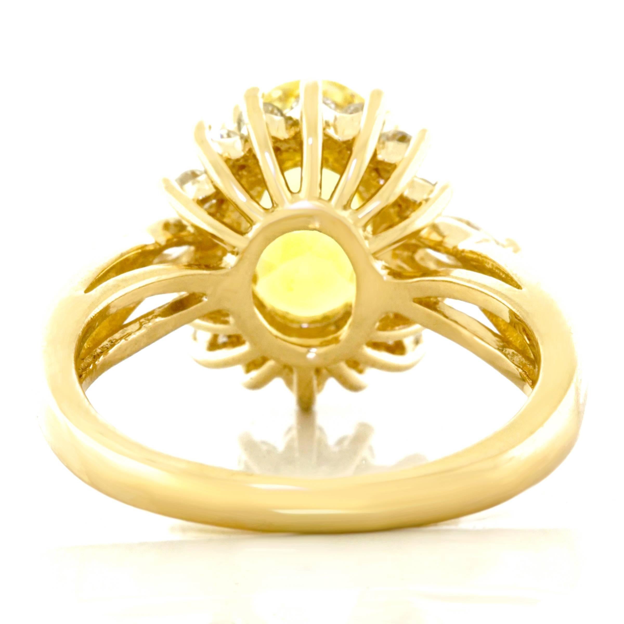Yellow Sapphire and Diamond Set Gold Ring 1
